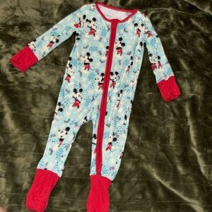 Little Sleepies 3/6 months Mickey Mouse Christmas print